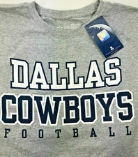 Authentic Dallas Cowboys / Mens 90% Cotton/ L/S Crew T Shirt / Gray /NWT Reg $34