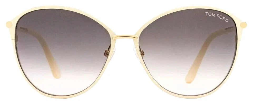 con etiquetas TOM FORD PENELOPE TF320 32F BLANCO DORADO/MARRÓN LENTE DEGRADADO HUMO SUNGLA Foto 4 de 4