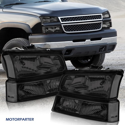 Headlights For 20032006 Chevy Silverado 1500 2500 3500 Smoke Lens