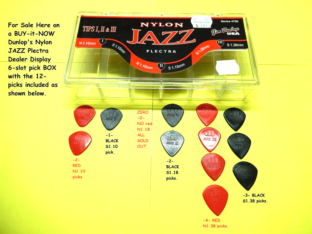 Dunlop JAZZ 12-Pick Display Box with Guitar Picks  
