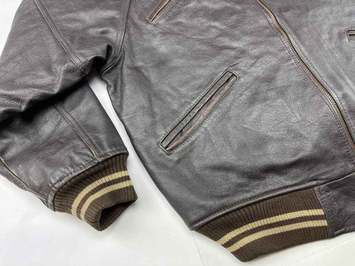 AVIREX leather jacket, vintage varsity, 90s hip hop 1990s