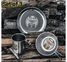 PSL Gundam Stainless Steel Mug ,Sierra cup, plate Zaku II Model Set of 3