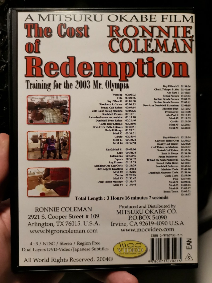 The Cost of Redemption (DVD) Ronnie Coleman | eBay