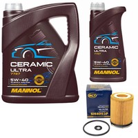 MotoröL Set Mannol 5W-40 Ceramic Ultra 6 Liter + ÖLfilter FüR Infiniti Mercedes
