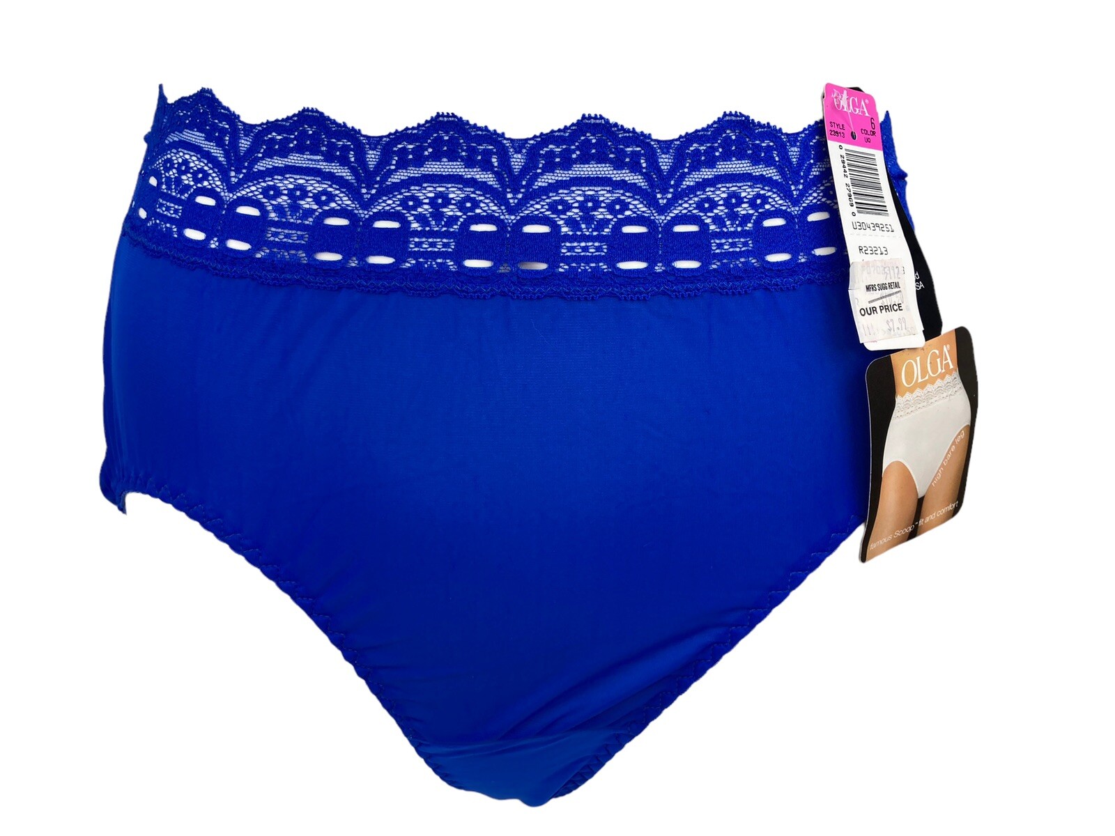NOS Vintage Olga Hi Bare Leg Brief Panties Size 6 Nyl… Gem