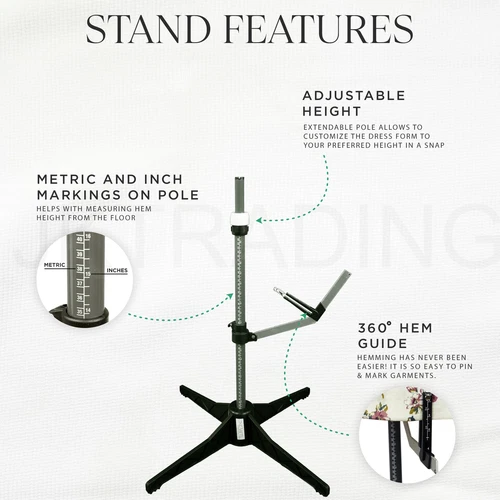 JKCrafts 8Parts SZ8-14 Adjustable Dressmakers Dummy Model Mannequin Sewing GREY - Picture 9 of 9