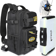 Fishing Sling Tackle Bag with 3600 Tackle Trays DIY Logos Backpack with Rod Hold