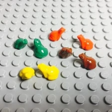 Lego 8 Frogs Animal Mini Figures (red,yellow,reddish brown,green 2 Each Color)