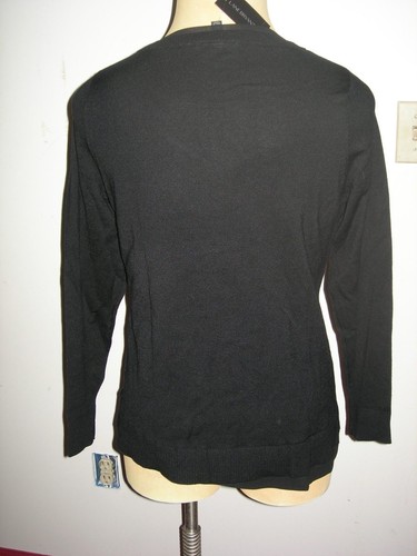 Lane Bryant Black Chiffon Trim V-Neck Sweater 14/16 14W 16W 0X 1X - Picture 5 of 5