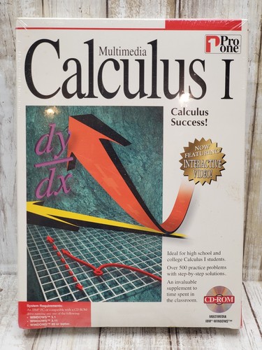 Pro One Mathematics Calculus I High School Math CD ROM Windows 1996 USA Sealed