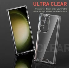 Fit Samsung S25 S24 S23 S22 S21 FE Ultra 5G Clear Back Shockproof Bumper Cover