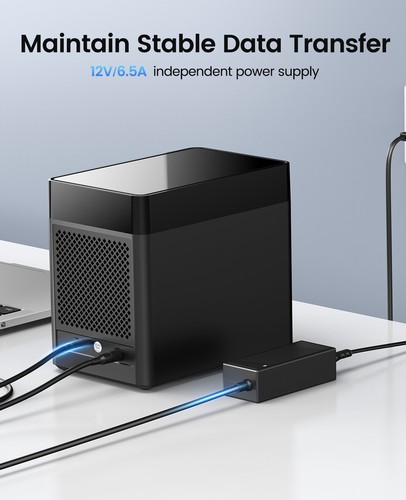 ORICO 5Bay 3.5" SATA Hard Drive Enclosure USB3.0/Type C HDD Dock Station Up 90TB - Picture 5 of 13
