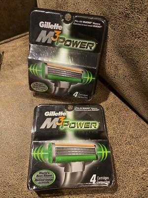 NEW Gillette Mach3 M3 Power Mach 3 Razor Blade Refill (4 X2Cartridges) Lot Of 2