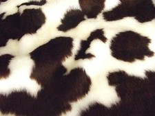 Animal Fun Faux Fur Fabric Material - BROWN COW