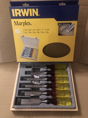 Irwin TM373S6 Marples spaltsicherer Stechbeitel 6er Set abgeschrägte Kante MAR373S6 M373 verpackt