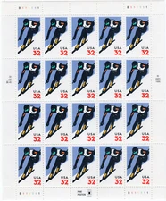 Scott #3180 Alpine Skiing (Vale, Colorado) Sheet of 20 Stamps - MNH