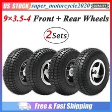 2 Sets 9x3.50-4 Front  Rear Wheel Tire Rim For Electric Mobility Scooter Mower