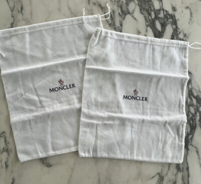 Set of 2 MONCLER White Dust Bags Cover with Logos