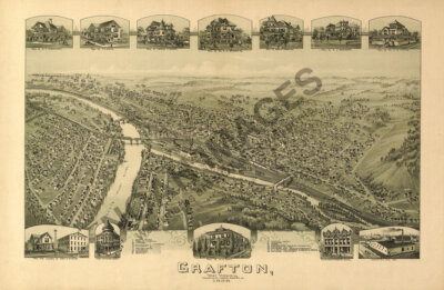 Panoramic Map of Grafton WV 16x24
