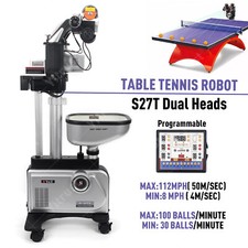 S27T Dual Heads Table Tennis Robot Ping Pong Ball Training Machine Programmable