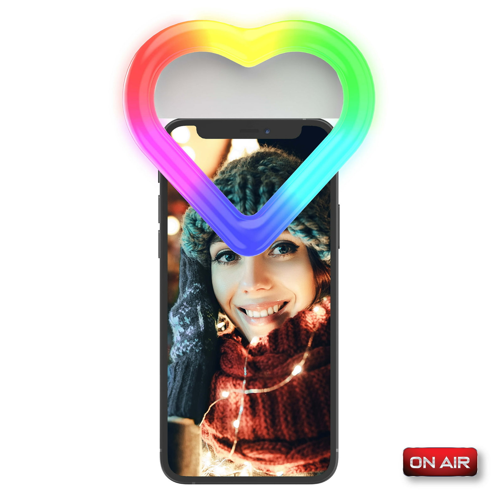 Ring Light ON AIR Mini Mobile heart Halo Light-Compact with Full RGB-image