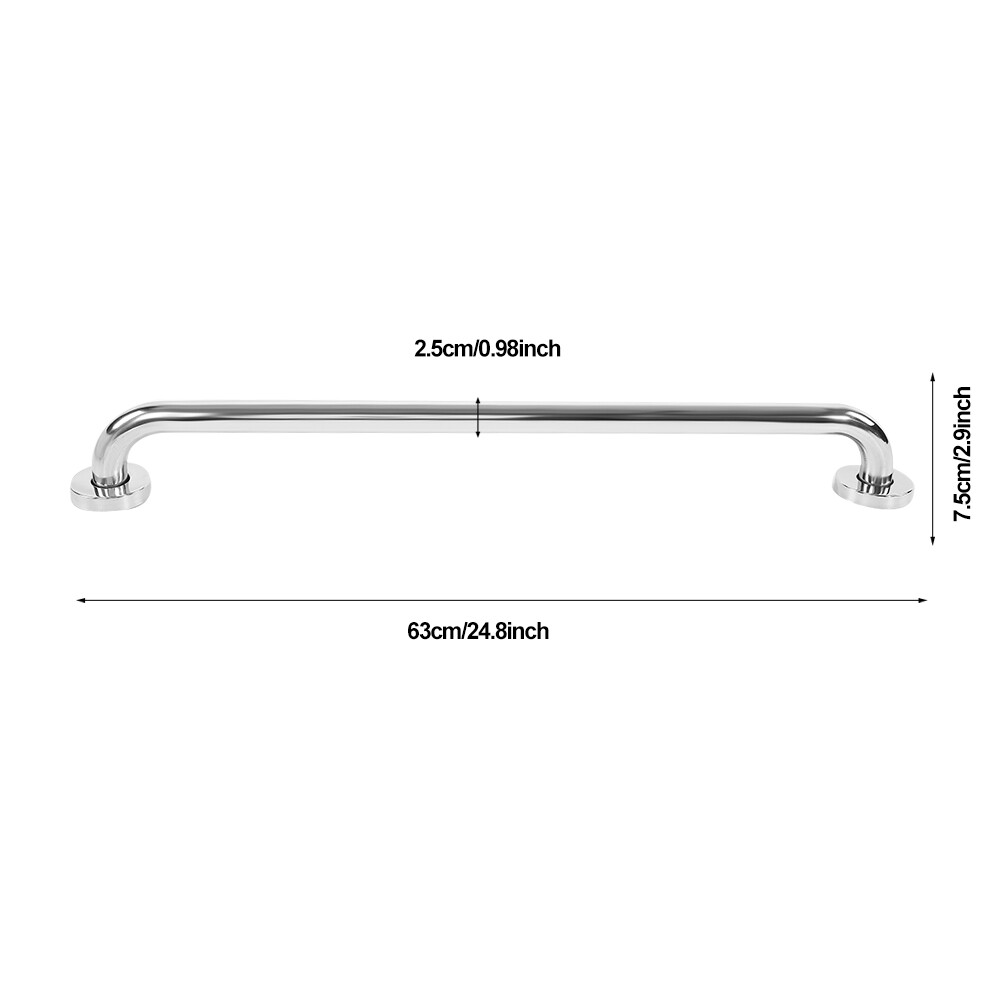 Chrome Home Bathroom Disability Handle Hand Rail Grab Safety Bar Anti