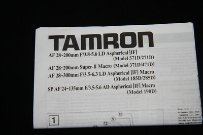 Bedienungsanleitung TAMRONobjektive: 28-200mm, 28-300mm, 24-135mm