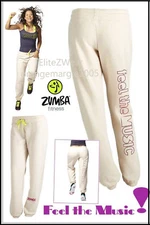 Private Listing oliviacon ZUMBA Jogger Sweat Pants Buff/Purple Metallic Foil XS