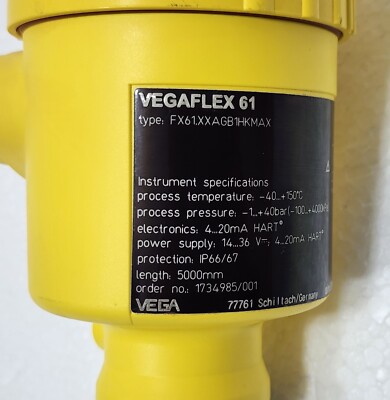 う VEGA VEGAFLEX 61 FX61.XXAGB1HKMAX LEVEL SENSOR -1+40bar 4-20mA