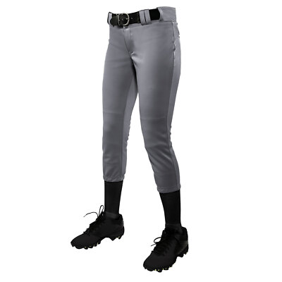 Open Box Champro Women's Low-Rise Polyester Softball Pant-Medium-Grey