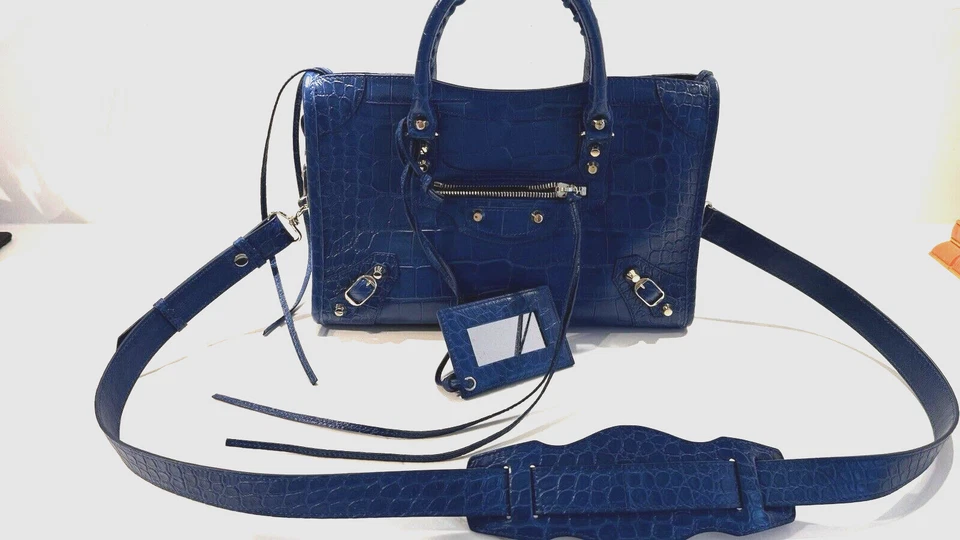 Bolso Balenciaga Cocodrilo Azul Marino Ciudad - 95% Nuevo (100% Auténtico con recibo) Foto 3 de 4