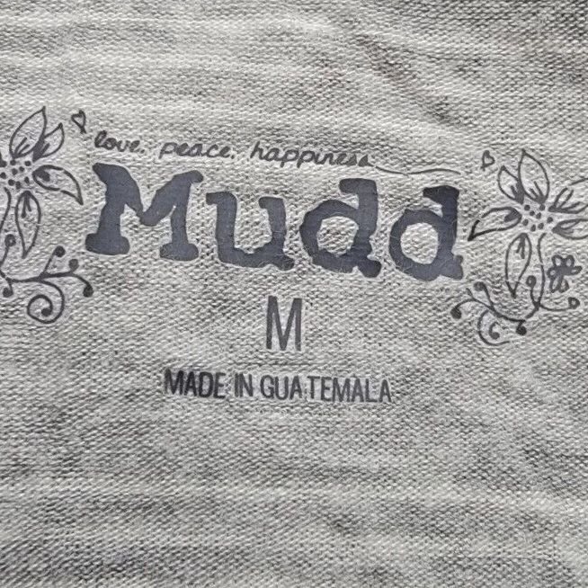 Mudd Womens Shirt Top Blouse Size M Medium Gray White Striped - Image 2 of 4