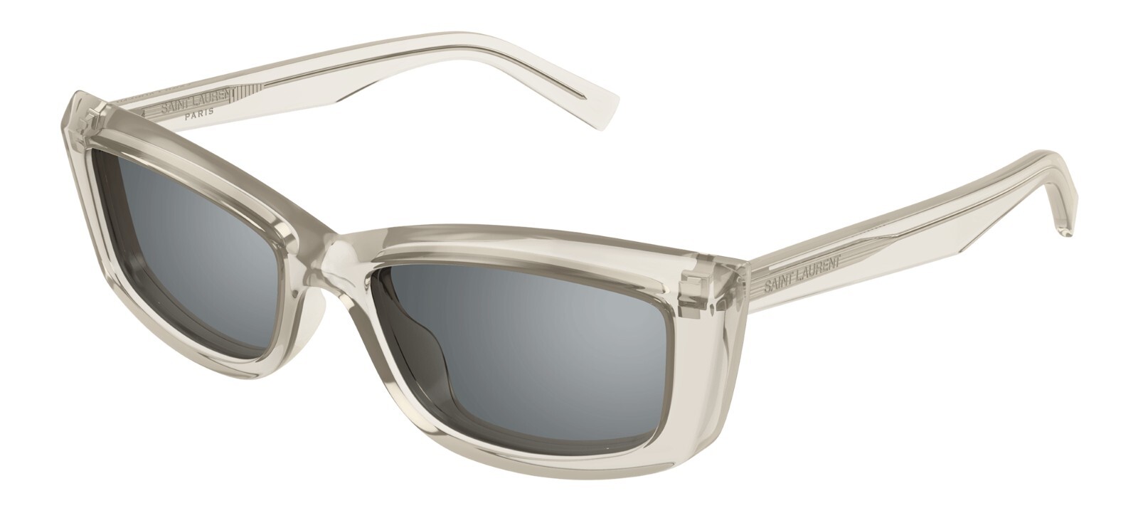 Saint Laurent SL 658 occhiali da sole beige grigio argento specchio (003)