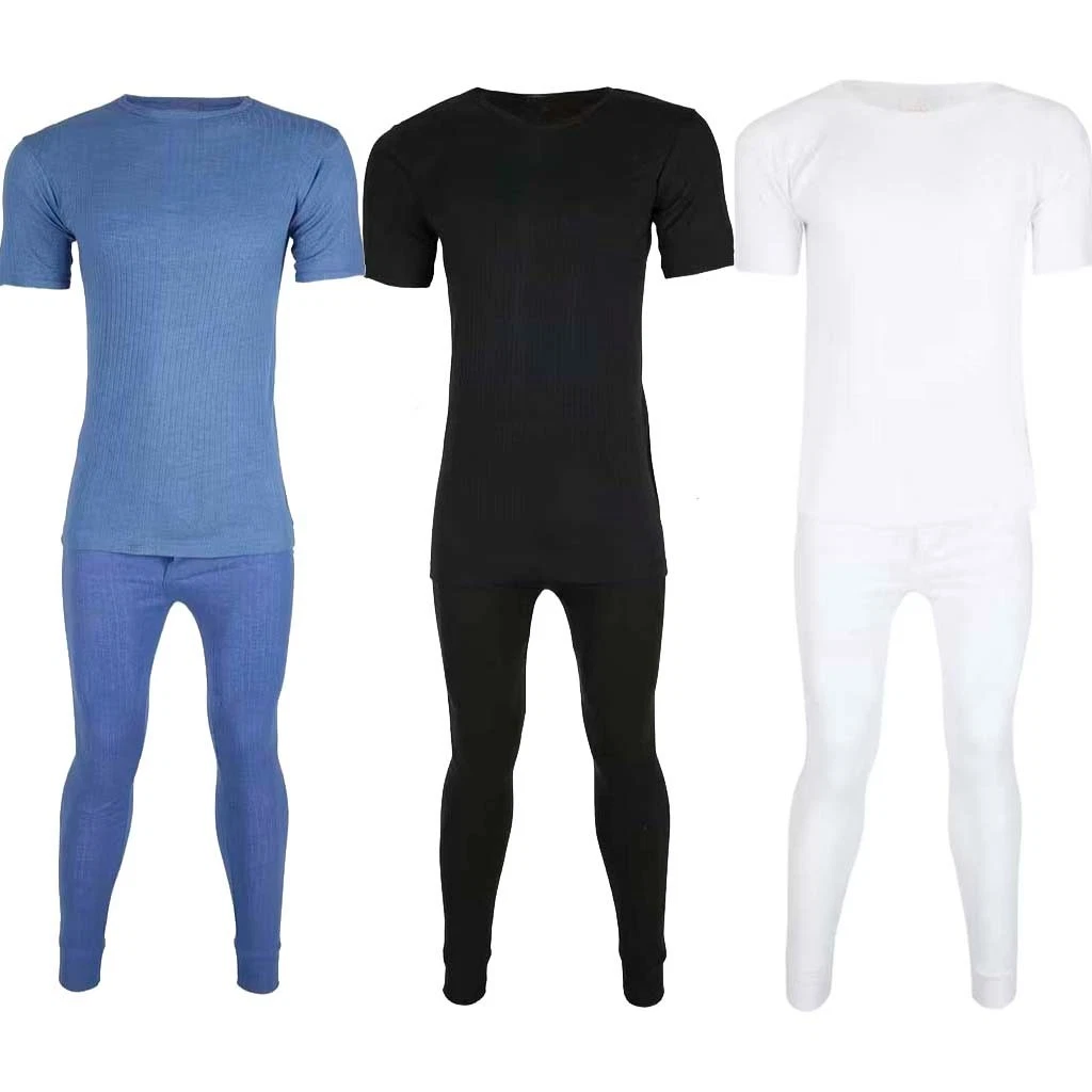 Mens Thermal Underwear Set T Shirt & Long Johns Brushed Fabric Warm Cosy