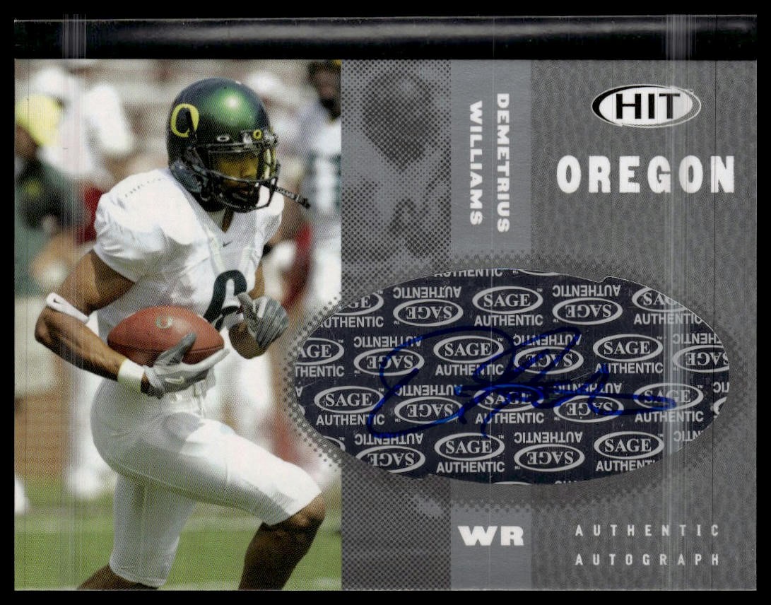 Demetrius Williams SA-GE Hit Autographs #A36 Silver