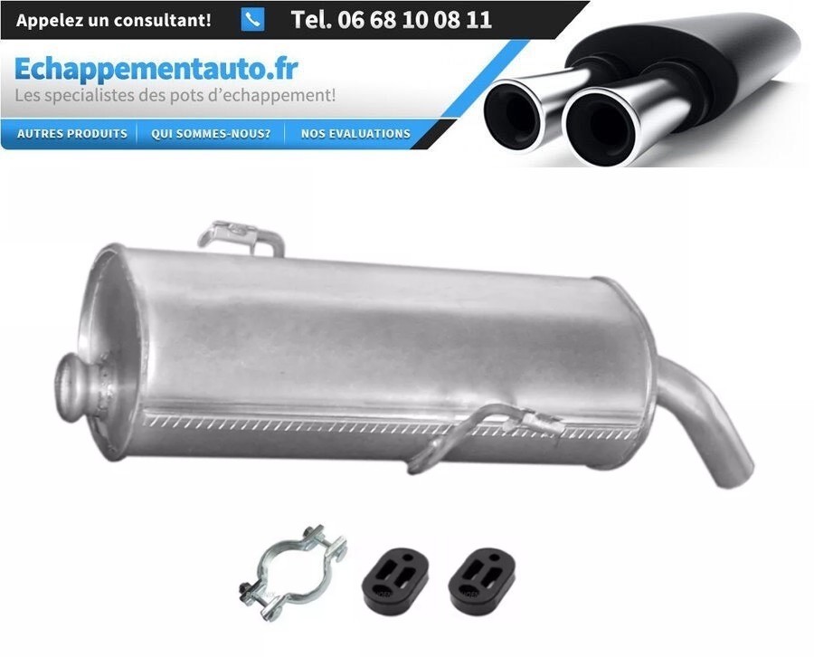 Silencieux echappement Peugeot 206 stoppe les bruits de fuite sur Cabriolet 1.6i 16V 1726GZ