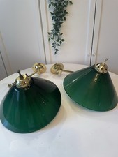 2 Christopher Wray Wall Lights Green Gold Art Deco Pair Sconces Edwardian Vibe
