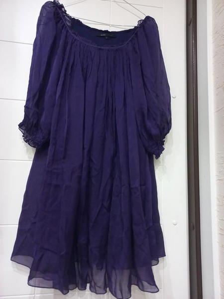 Women Marc Jacobs Dress Purple Chiffon XS