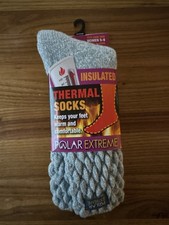 Woman  s Polar Extreme Thermal Socks 9-11 Grey Insulated