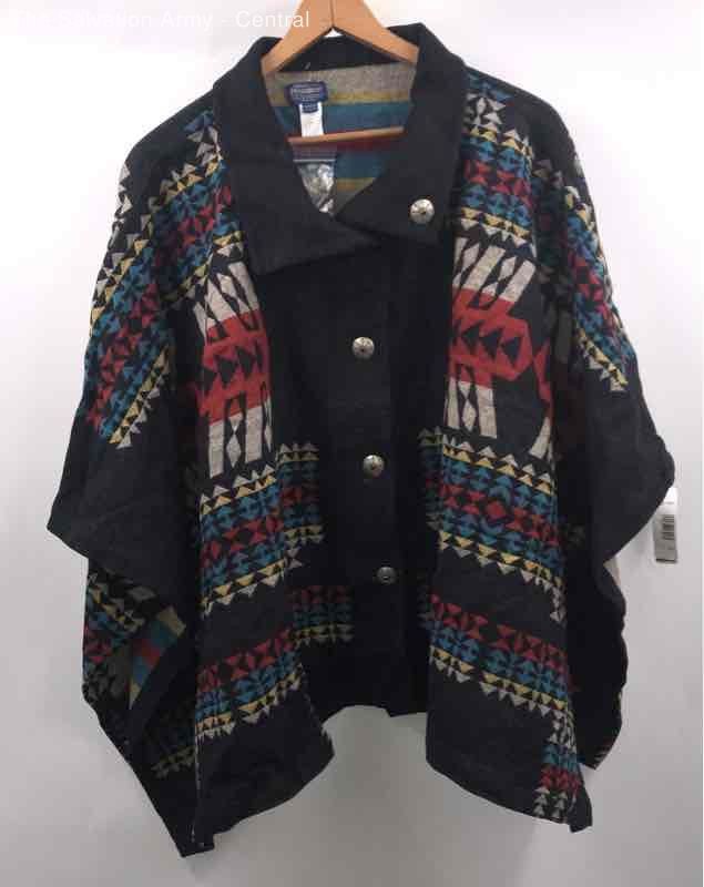 Pendleton Womens Multicolor Geometric Wool Snap F… - image 1