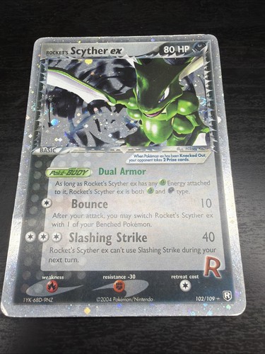 Rocket's Scyther EX 102/109 Team Rocket Returns Holo Pokemon Card SWIRL! 💫🔥