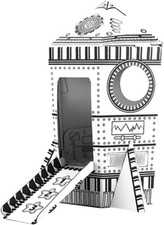 Cardboard Playhouse Children Paper House for Kids to Color