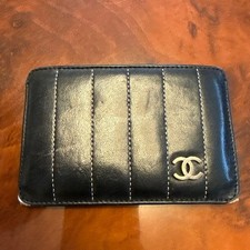 Chanel Madmoiselle Lambskin Card Case Compact Pouch Used