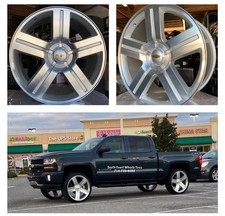 26 Texas Silver Machine 2 Two Wheels Tires Only Tahoe Silverado Sierra Yukon