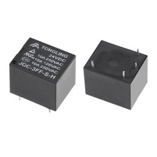 20PCS, JQC-3FF-S-H DC 24V Coil SPST 4 Pin PCB Electromagnetic Power Relay Black