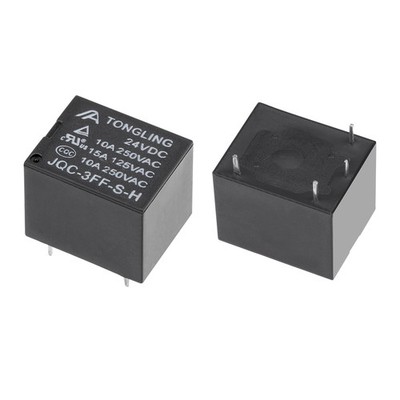 20PCS, JQC-3FF-S-H DC 24V Coil SPST 4 Pin PCB Electromagnetic Power Relay Black