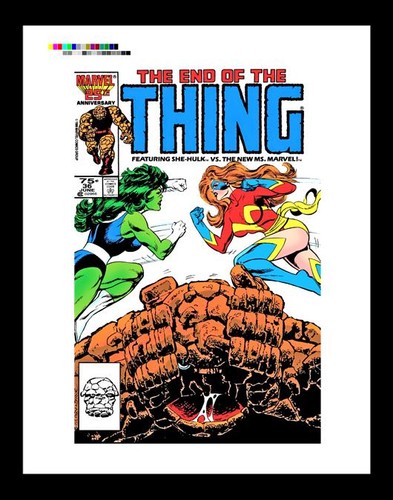 Paul Neary The Thing #36 She-Hulk Vs Ms. Marvel Rare Production Art Cover