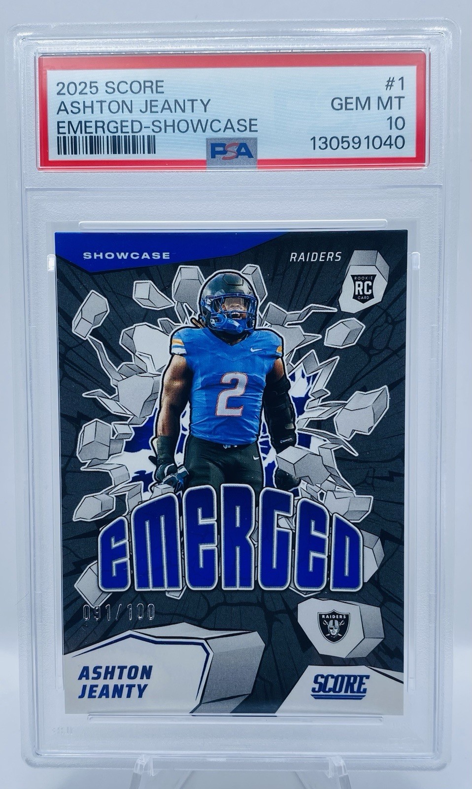 Ashton Jeanty Panini Score Emerged #1 Showcase