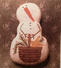 PATTERN Snowman Holding Star Basket Christmas Punch Needle NEW The Talking Crow