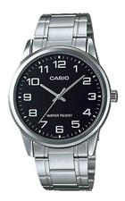 Casio MTP-V001D-1B Men's Standard Stainless Steel Easy Reader Black Dial Watch
